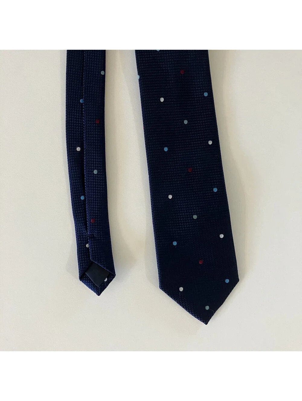 Blue Colorful Polka Dot Skinny Tie 60